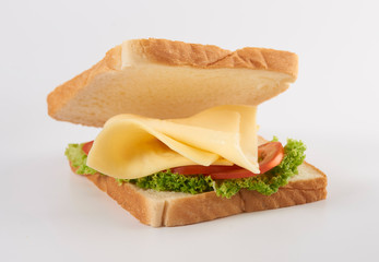 Cheese sandwich with dropping bread slice