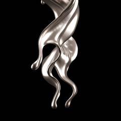 Luxury elegant splash liquid gold. 3d illustration, 3d rendering.