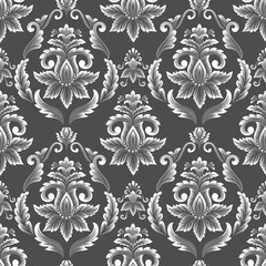 Vector damask seamless pattern background. Classical luxury old fashioned damask ornament, royal victorian seamless texture for wallpapers, textile, wrapping. Exquisite floral baroque template.