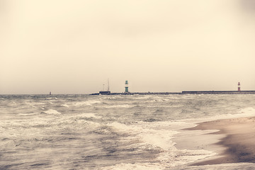 Rostock - Warnem&uuml;nde K&uuml;stenlandschaft mit Leuchtt&uuml;rmen