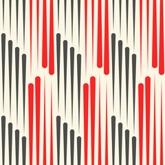 Seamless Red and Black Vertical Stripe Background. Vector Geometric Pattern