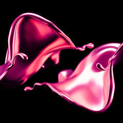 Luxury elegant splash liquid gold. 3d illustration, 3d rendering.