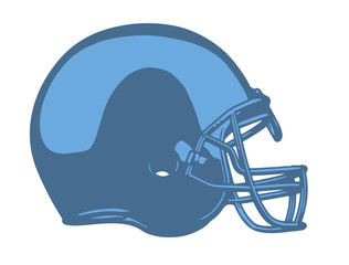 blue american football helmet vector