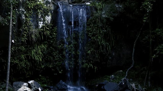 Curti Curtis Falls waterfall located in the Joalah Section of Tamborine National Park which is apart of the Gold Coast Hinterland, Queensland.