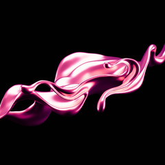 Luxury elegant splash liquid gold. 3d illustration, 3d rendering.