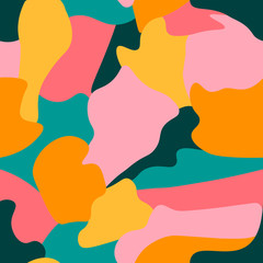 Fototapeta premium Bright spots exotic seamless pattern. Wallpaper, fabric vector illustration design