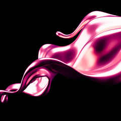 Luxury elegant splash liquid gold. 3d illustration, 3d rendering.