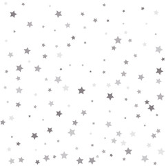 Silver stars on a square background. Sparkle tinsel elements celebration graphic design.