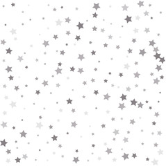 Template for holiday designs, invitation, party, birthday, wedding. Silver stars on a square background.