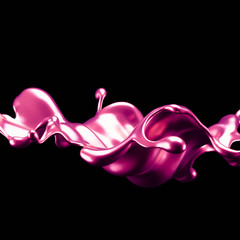 Luxury elegant splash liquid gold. 3d illustration, 3d rendering.