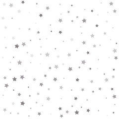 Confetti cover from silver stars. Glitter pattern for banner, greeting card.