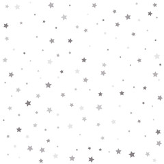 Silver stars on a square background. Falling silver stars abstract decoration for party, birthday celebrate, anniversary or event, festive.