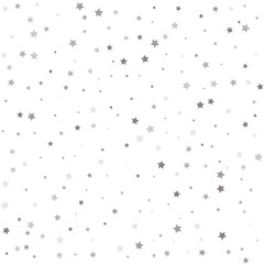 Abstract pattern of random falling silver stars. Vector illustration.