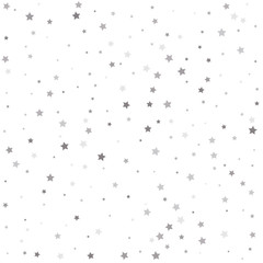 Glitter pattern for banner, greeting card. Silver flying stars confetti magic cosmic christmas vector.