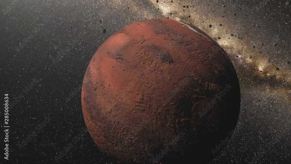 Wall mural red planet mars. real space in 4k