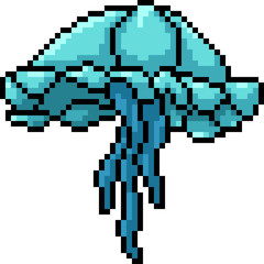 Fototapeta premium vector pixel art jellyfish