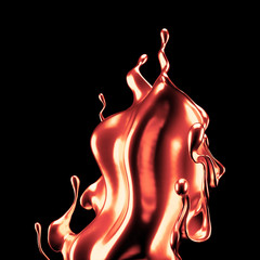 Naklejka premium Luxury elegant splash liquid gold. 3d illustration, 3d rendering.