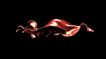 Luxury elegant splash liquid gold. 3d illustration, 3d rendering.