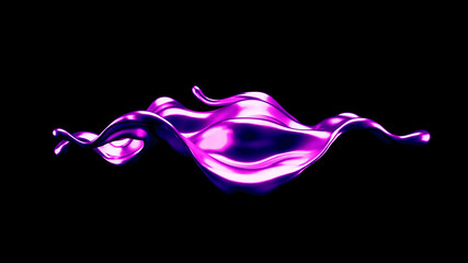 Luxury elegant splash liquid gold. 3d illustration, 3d rendering.