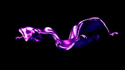 Luxury elegant splash liquid gold. 3d illustration, 3d rendering.