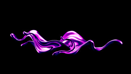 Luxury elegant splash liquid gold. 3d illustration, 3d rendering.