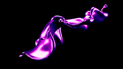 Luxury elegant splash liquid gold. 3d illustration, 3d rendering.