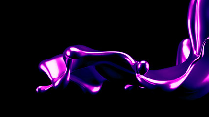 Luxury elegant splash liquid gold. 3d illustration, 3d rendering.