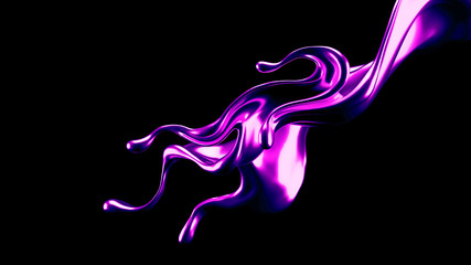 Luxury elegant splash liquid gold. 3d illustration, 3d rendering.