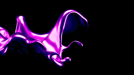 Naklejka premium Luxury elegant splash liquid gold. 3d illustration, 3d rendering.