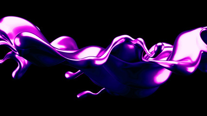 Luxury elegant splash liquid gold. 3d illustration, 3d rendering.