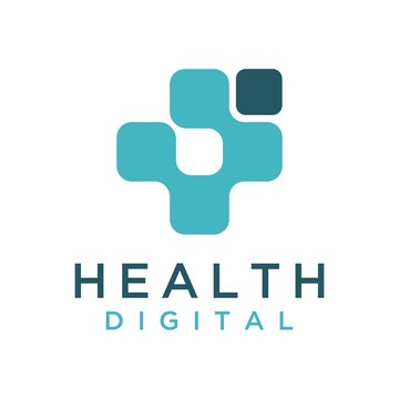 digital health symbol vector logo