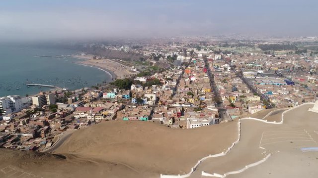 LIMA (Peru) Aerial (District Chorillos) with the Ocean