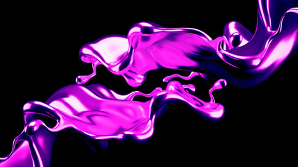 Luxury elegant splash liquid gold. 3d illustration, 3d rendering.