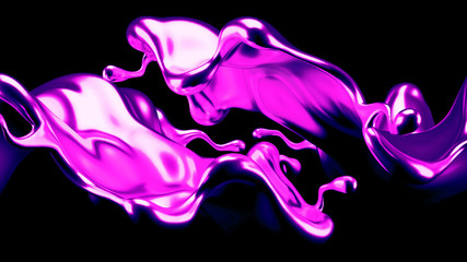Luxury elegant splash liquid gold. 3d illustration, 3d rendering.