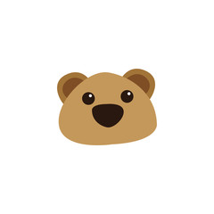 Fototapeta premium Cute bear round vector graphic icon.grizzly bear animal head, face illustration. Isolated on white background