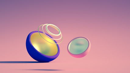 Minimalism geometry background. 3d illustration, 3d rendering.