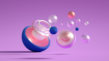 Minimalism geometry background. 3d illustration, 3d rendering.