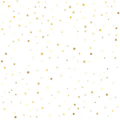 Sparkle tinsel elements celebration graphic design. Christmas stars background vector, flying gold sparkles confetti.