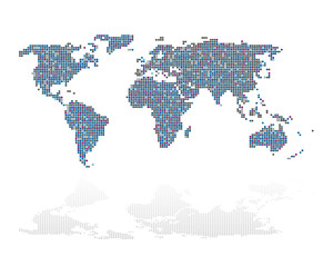 Fototapeta na wymiar vector illustration of world map