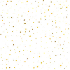 Golden stars on a square background. Premium sparkles stardust background pattern.