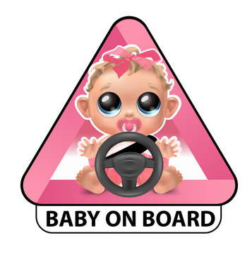 Baby girl on board car sticker