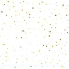 Golden stars on a square background. Confetti celebration.