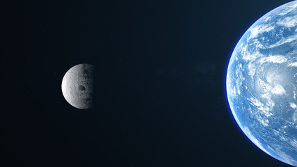 Earth Half Orb Moon Background