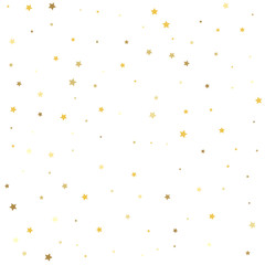 Golden stars on a square background. Glitter pattern for banner, greeting card.