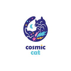Cat silhouette logo design. Logotype concept icon.