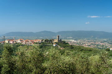 Fototapeta na wymiar Panoramic view of Castelnuovo Magra, Liguria