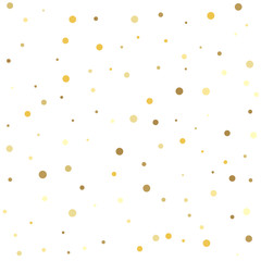 Falling golden dot abstract decoration for party, birthday celebrate, anniversary or event, festive. Abstract pattern of random falling gold dots.