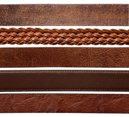 set of different leather belt surfaces