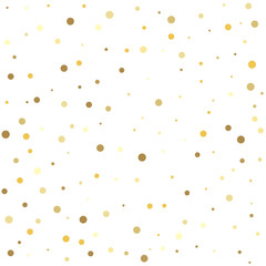 Golden dots on a square background. Gold dots on a white background.