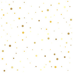 Gold dots. Falling golden dot abstract decoration for party, birthday celebrate, anniversary or event, festive.